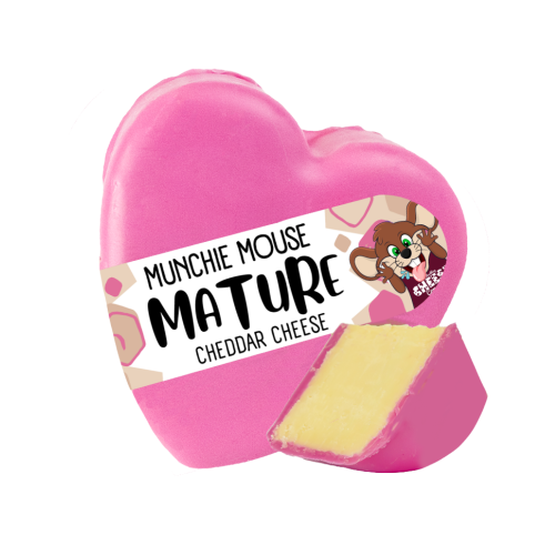 Munchies Mighty Mature Heart Shaped Cheese Truckle - Cut Open (200g)