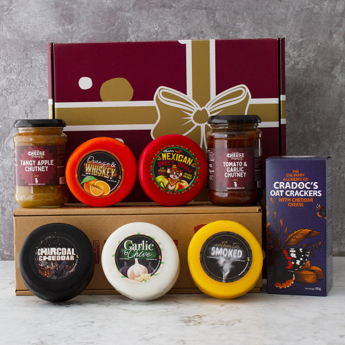 Waxed Truckle 5 - 'Build Your Own' Cheese Gift Hamper on marble surface