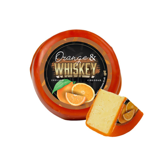 Orange & Whisky Cheese Truckle - Cut Open (200g)
