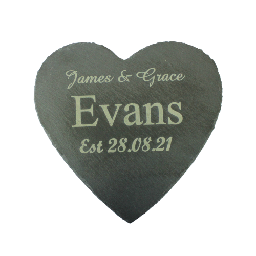 The Couples! Personalised Heart Slate Board