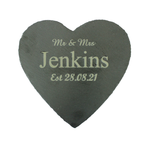 Mr & Mrs! Personalised Heart Slate Board