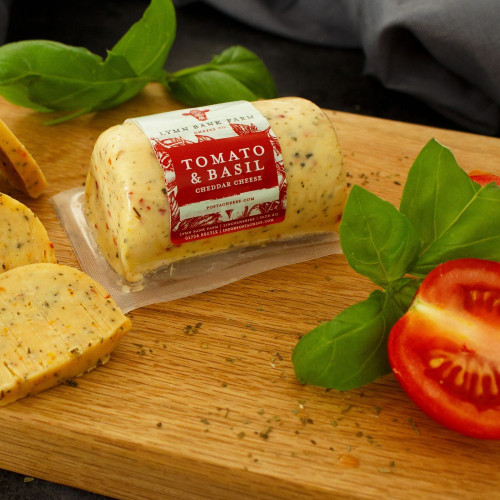 Lifestyle image of the Tomato and Garlic Cheddar Cheese Barrel