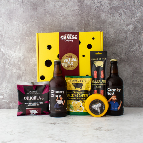 Product image Of The Virtual Pub Cheese Gift Box on a grey background