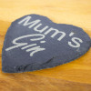 Mum’s Gin! Engraved Heart Shaped Slate Coaster