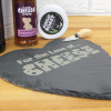 “For The Love of Cheese” - Engraved Heart-Shaped Slate Board