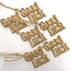 Wooden ‘Good Luck’ Oak Gift Wrap Toppers - 6 Pack