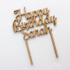 Happy Birthday NAME Wooden Cake Toppers