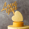 Love You! Wooden Cake Topper