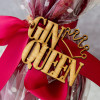 Gin Queen! Wooden Gift Wrap Topper