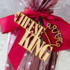 Wooden ‘Cheese King’ Oak Gift Wrap Toppers - 6 Pack